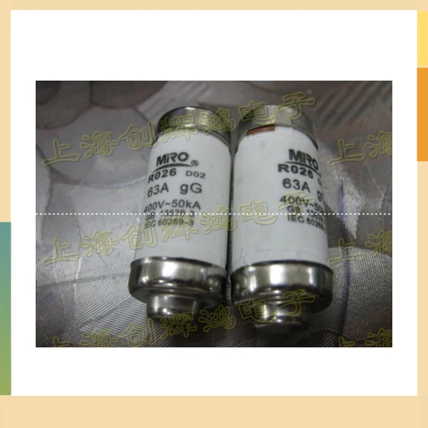 

Керамический предохранитель RO26 D02 63A 380 V/400V-50KA is tea melt