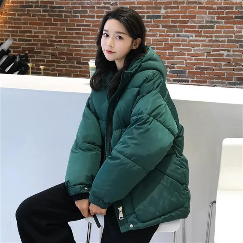 

Winter Jacket Women Fashion Lace Up Belt Hooded Warm Cotton Wadded Jacket Coat Elegant Outerwear Women Parka Bread Jacket CM936