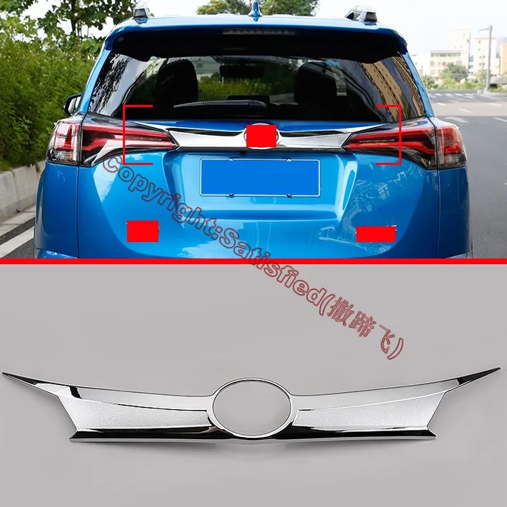 Для Toyota RAV4 2016 2017 ABS Хромированная Крышка для багажника Накладка|trim cover|trunk lid trimtrim