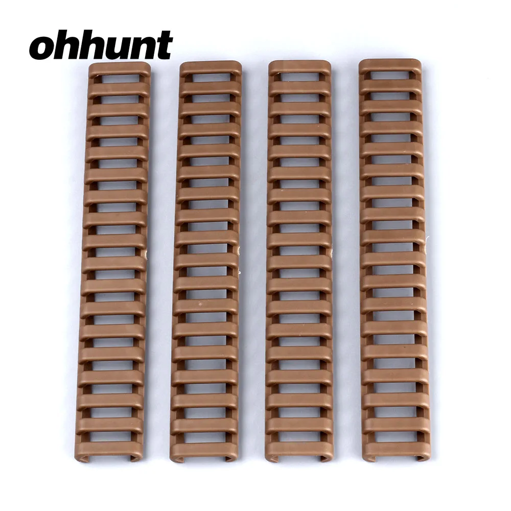 Tan Ohhunt 4 шт. наборы 17 слот лестница рельсы резиновый чехол для винтовки страйкбол рис Handguard Вивер Пикатинни крепления защитные чехлы - Цвет: Tan