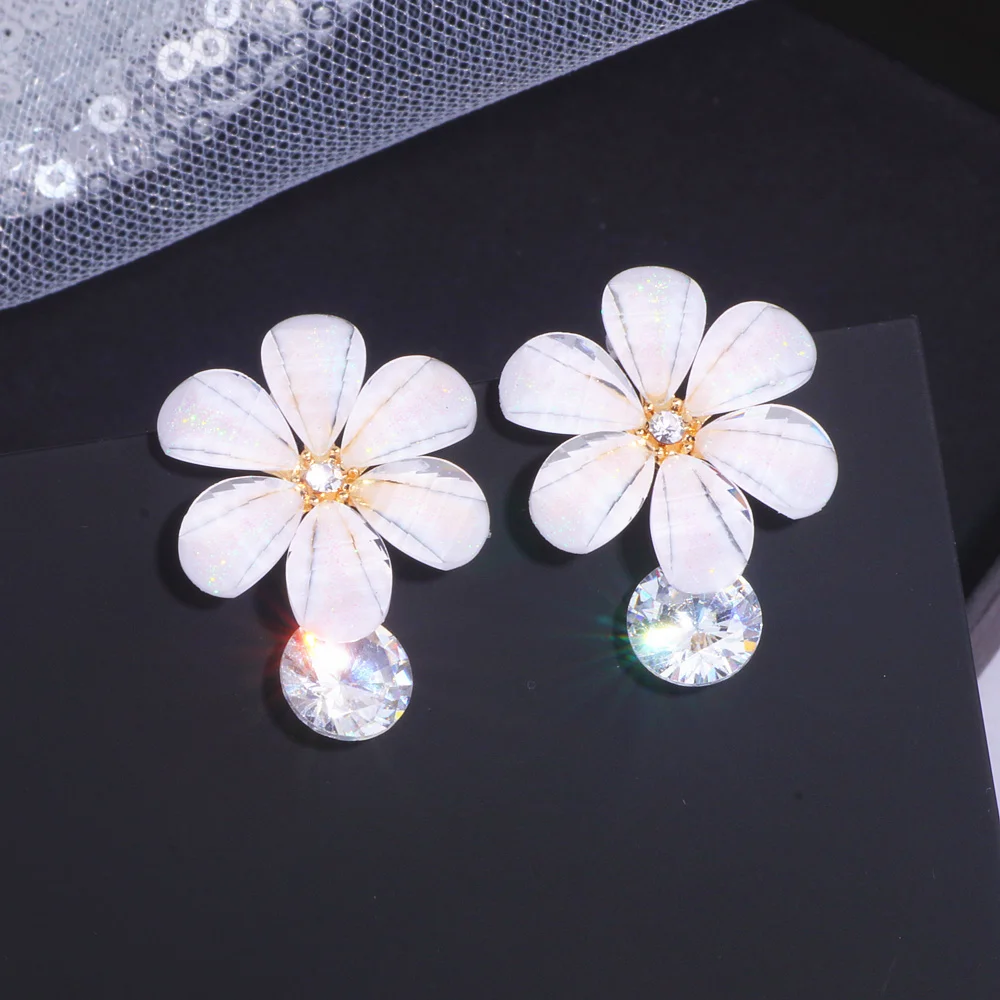 Женские богемные серьги с большим цветком элегантные серьги-подвески