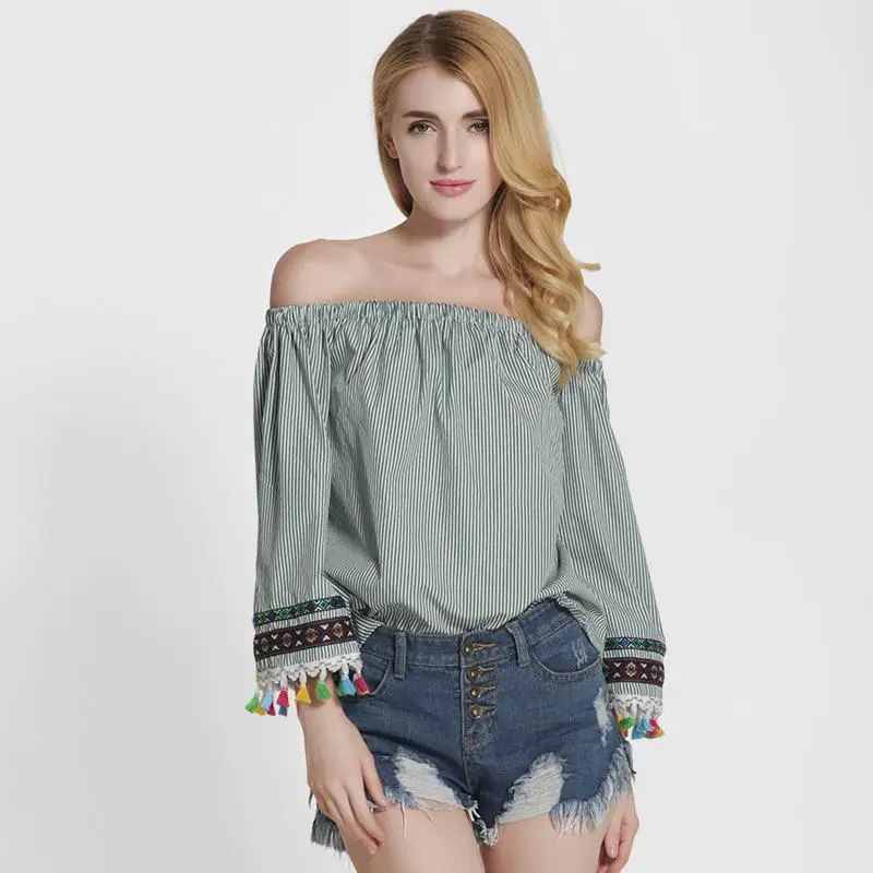 2017 Летний Новый Кутюр Сексуальный Без Бретелек С Длинными Рукавами Воротник