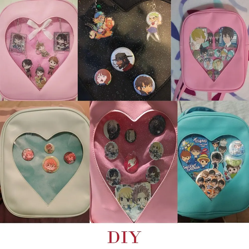 Ita bag DIY милые прозрачные рюкзаки в форме сердца школьные сумки Харадзюку для