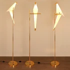 2019 современный абажур в виде птиц, золотистый Базовая Напольная Лампа ламп светодиодный ными лампами, металлический ламповый светильник для гостиной, лампа для чтения