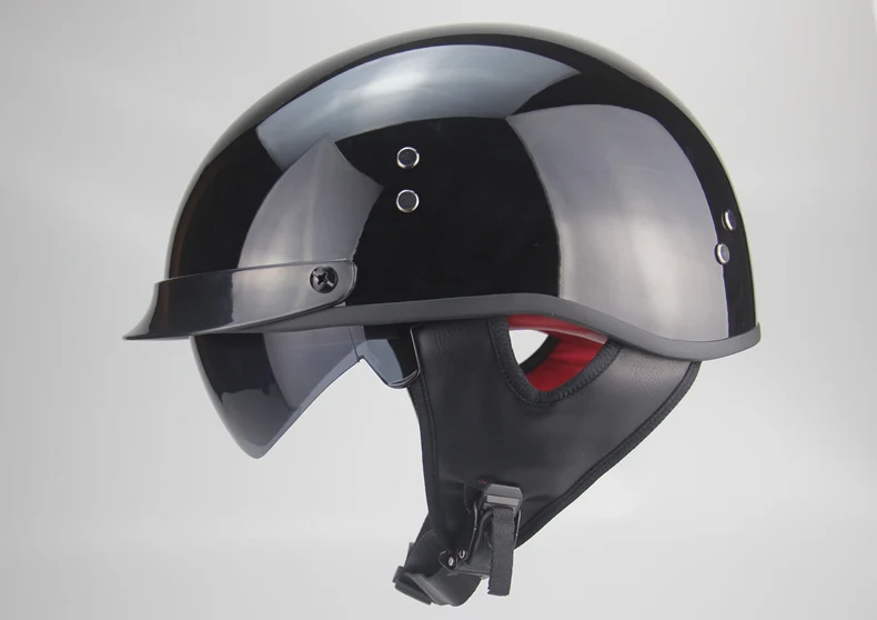 Moto rcycle шлем cascos para moto открытый Половина лица casco moto Винтаж jet capacetes de moto ciclista с двойным объективом