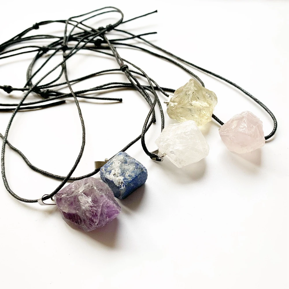 1 шт. цепочка с подвеской из натуральных необработанных камней | Дом и сад