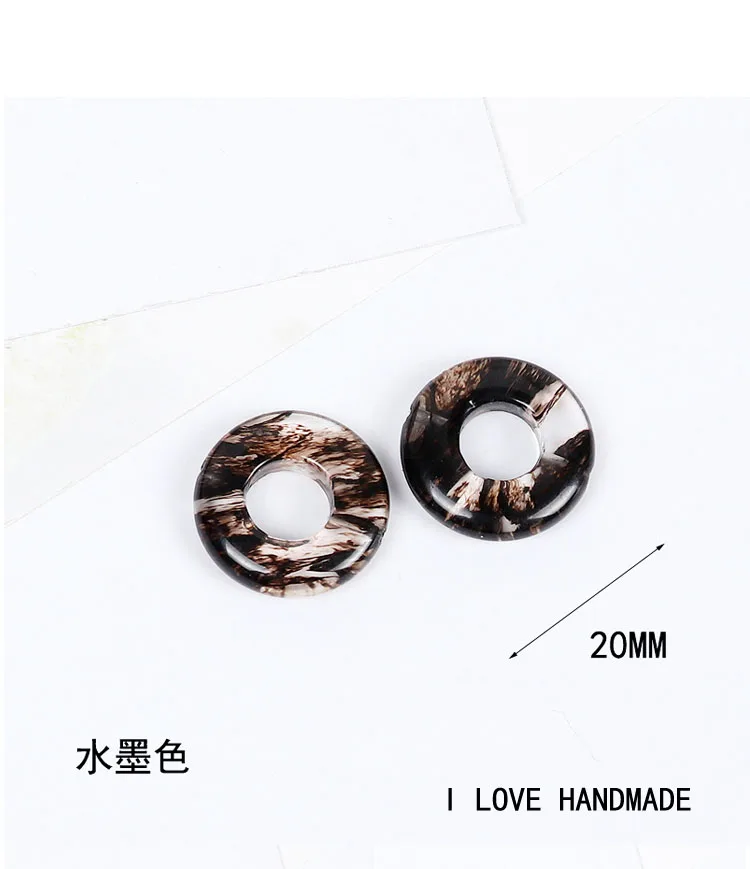 Минимальный заказ 20 шт./лот красочные Раундов с отверстиями формы натуральный