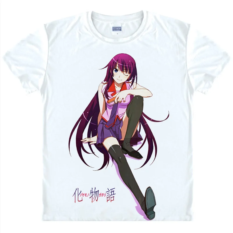 Bakemonogatari Monstory аниме подарки Рождество футболки японское 3d печать Косплей