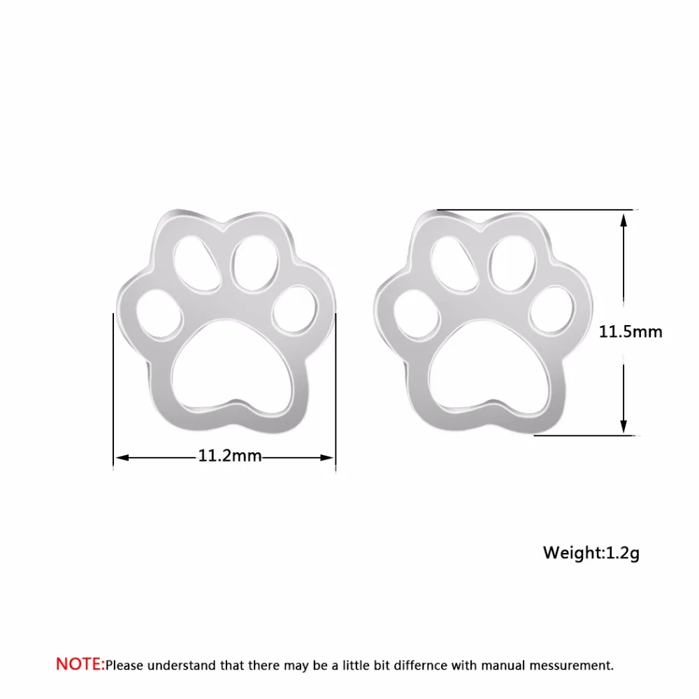 Женские серьги гвоздики Cxwind модные в форме лапы собаки животных украшения для