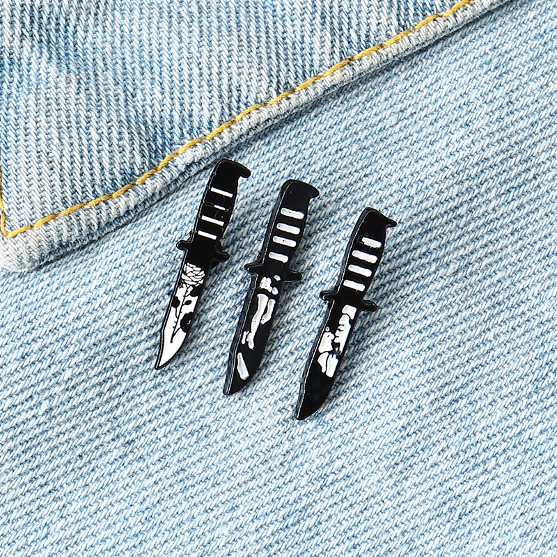 Creative Lover Leg Rose Knife Blade Black Dark Enamel Pins Punk Pin Badges Brooches for Women Men Jewelry Accessories | Украшения и
