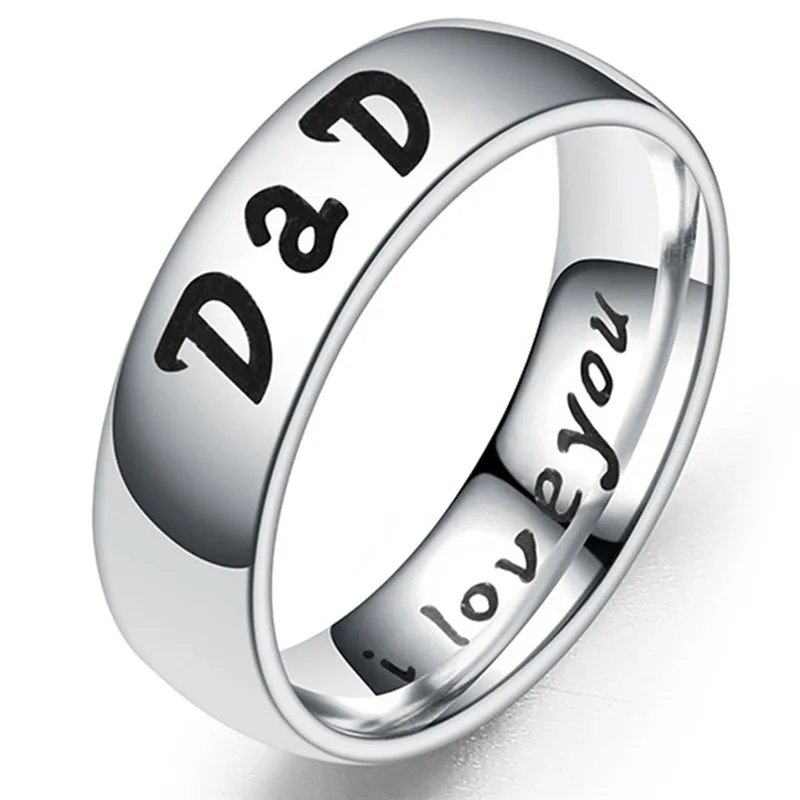 Pinksee новое простое модное кольцо из титановой стали для мамы папы дочери палец Я