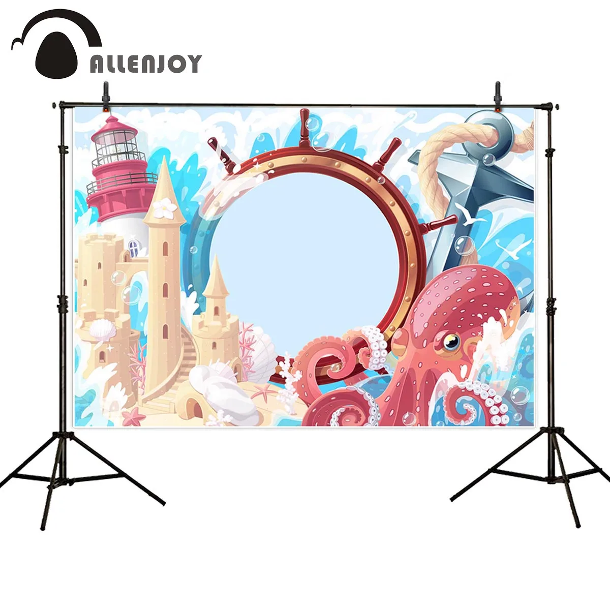 Фон для фотосъемки Allenjoy сказка castel розовый осьминог акварель Фото Студия