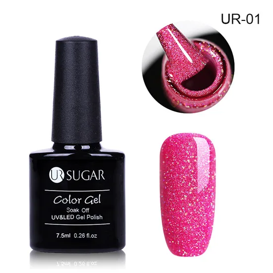 UR-01 Ur Sugar 7,5 мл Радужный мерцающий голографический Гель-лак для ногтей цветной супер-маникюрный Гель-лак для ногтей - Цвет: UR-01