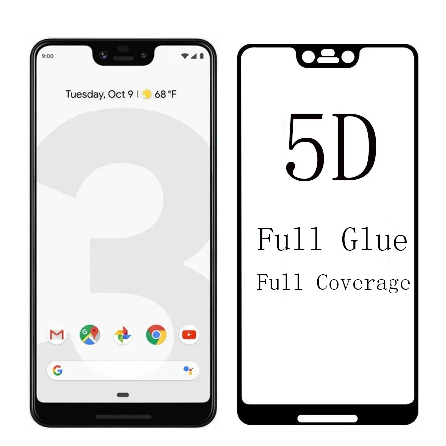 6D полный клей Премиум Закаленное стекло для Google Pixel 3Xl полное покрытие экрана