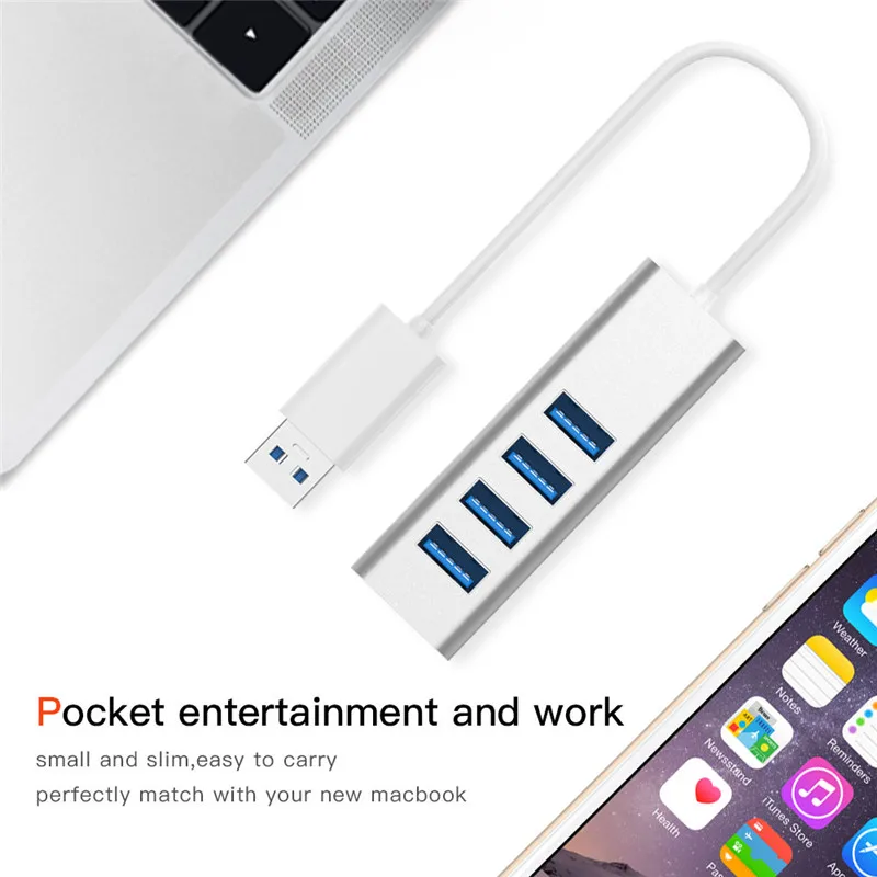 Высокая Скорость USB 3,0 HUB Mini 4 Порты usb-разветвитель кабеля для настольных компьютеров Тетрадь ноутбук USB3.0 удлинитель для головок