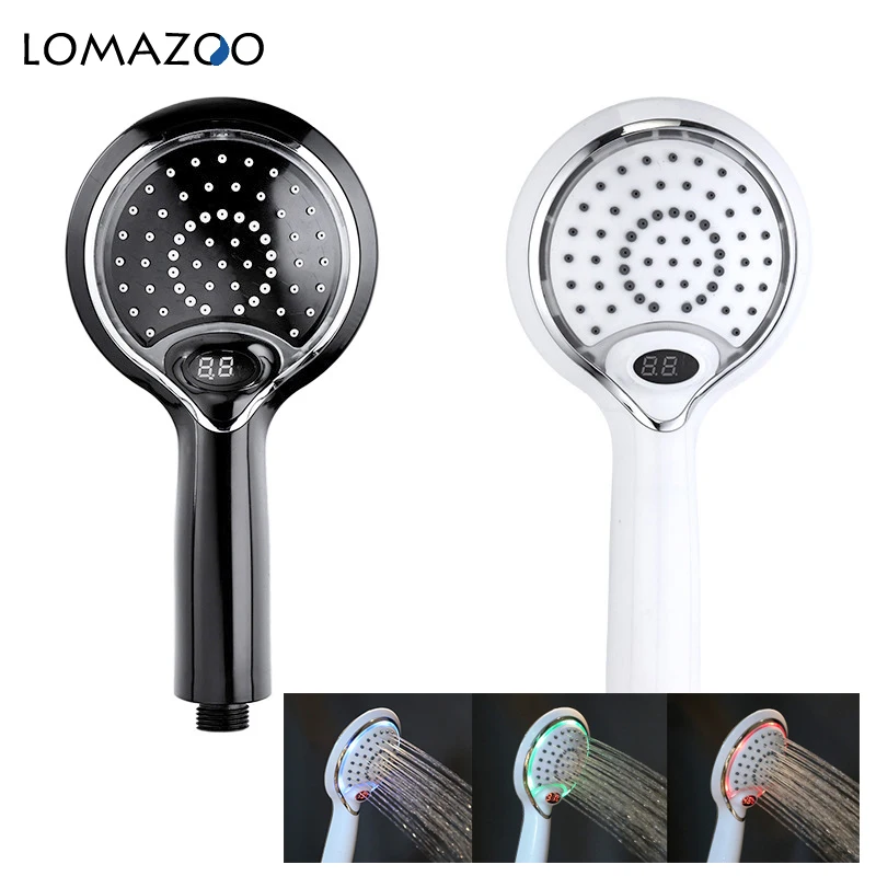 LED Душевая Головка 3 Цвета SPA с Цифровым Дисплеем Температуры и Экономией Воды.