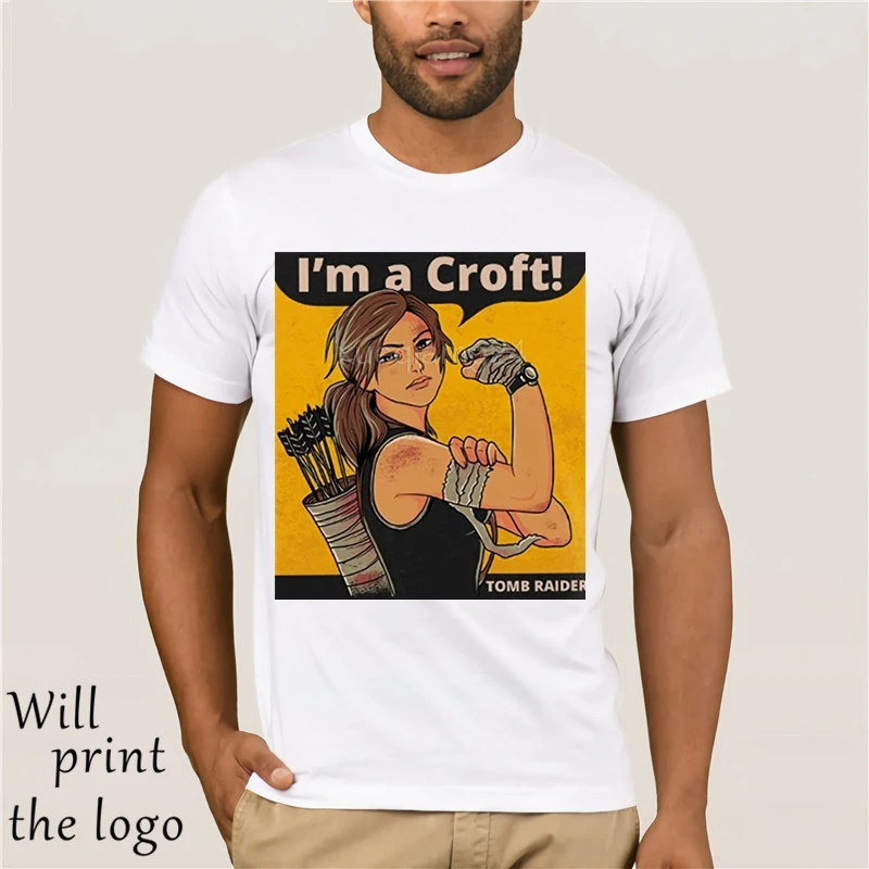 Im A Croft We Can Do It Tomb Raider Мужская футболка с коротким рукавом и принтом Повседневная