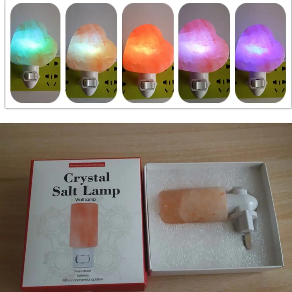 HAIXIANG Гималайская Хрустальная солевая лампа с датчиком светодиодный ночник
