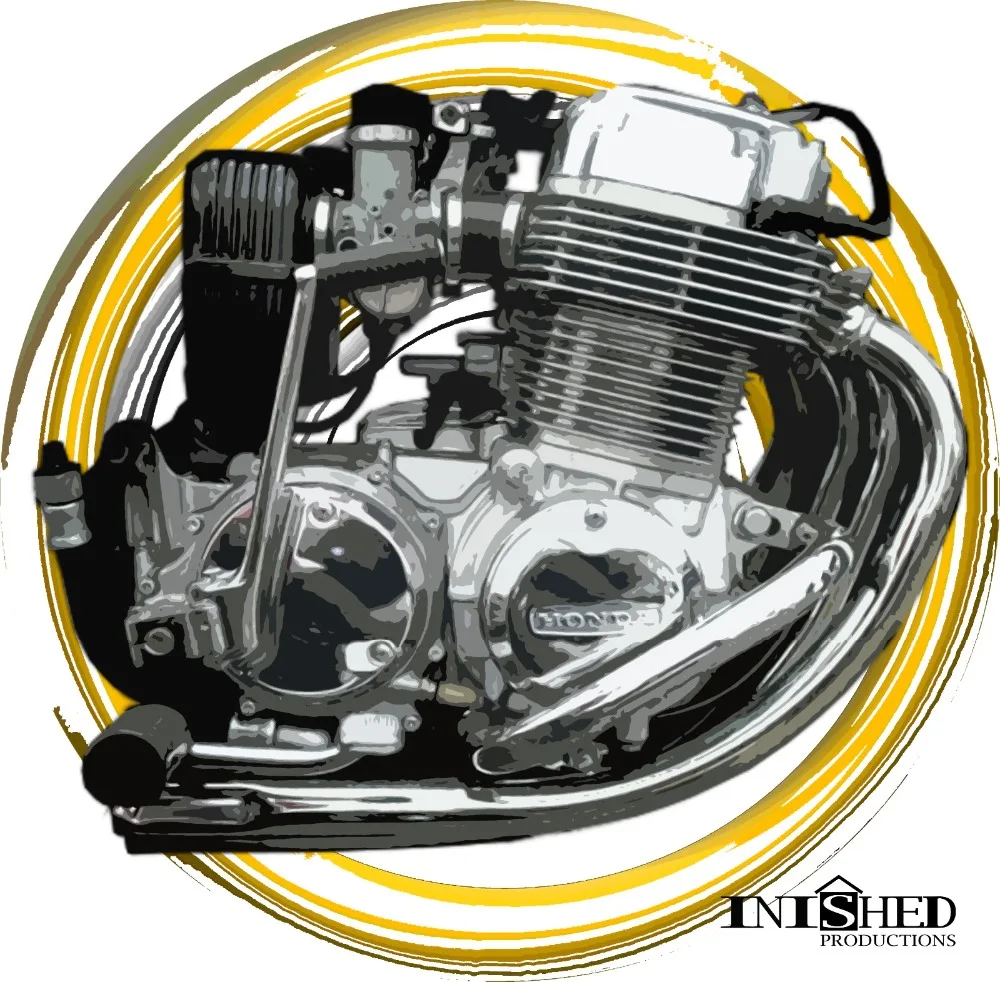 Новая модная футболка с графическим буквенным принтом Hon CB750 Engine Классическая в