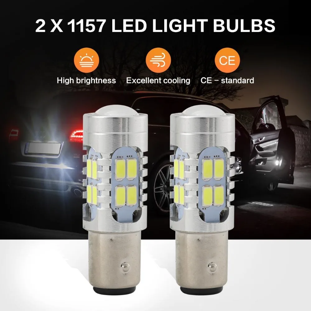 2 шт. Автомобильные светодиодные лампы 1157 BAY15D 20 светодиодов 5730 SMD | Автомобили и