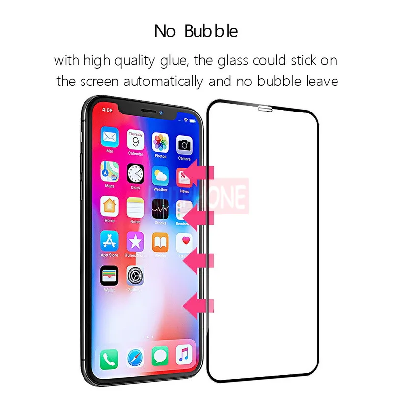 Защитное 3D стекло с полным покрытием экрана для iPhone X XR XS Max защитное закаленное 11