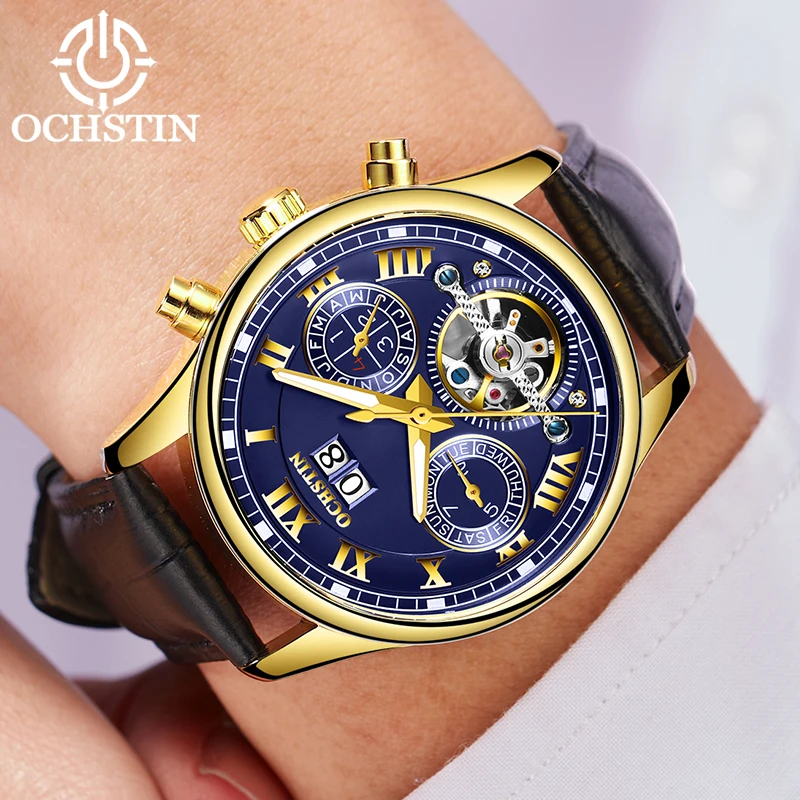 Часы Tourbillon для мужчин автоматические водонепроницаемые из стали 2019|Мужские