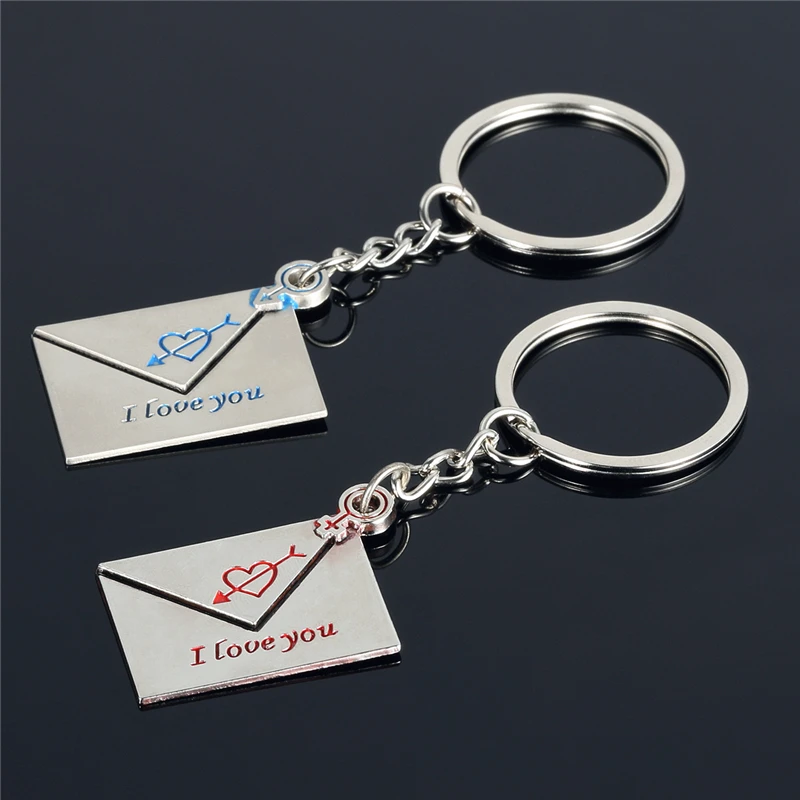 1 пара Горячая Распродажа влюбленный конверт металлические брелки для ключей