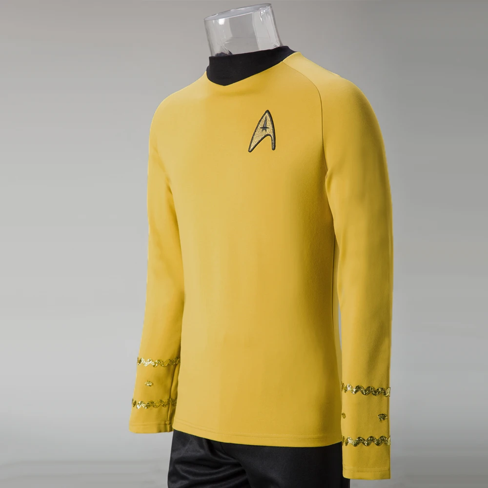 Косплей звезды TOS оригинальная серия Trek Kirk рубашка Униформа костюм Хэллоуин