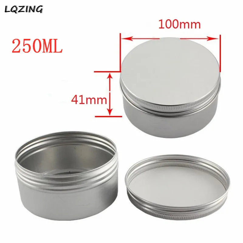 250ml 30 шт., алюминиевая Жестяная Банка, контейнер для бальзама для губ, пустые банки для свечей, металлические контейнеры, контейнер для крема 80 г/100 г/120 г/150 г/200 г/250 г - Цвет: 250ml