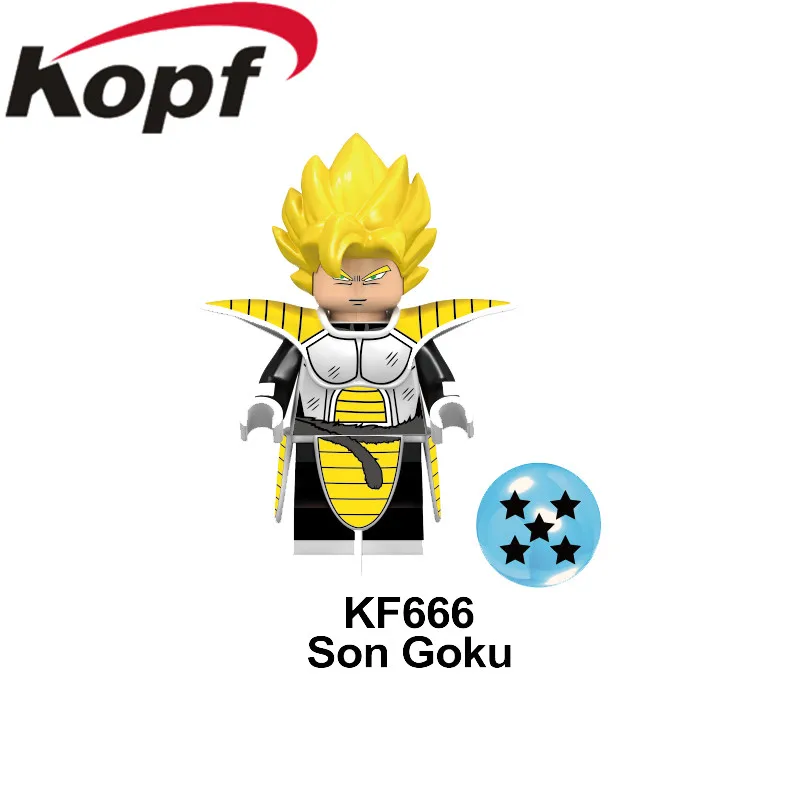 KF666 Without Box Строительные блоки Dragon Ball Z Gogeta Сон Гоку Вегета вегетто мира сон Гохан канба Tapion фигурки модель игрушки для детей KF6069 - Цвет: KF666 Without Box