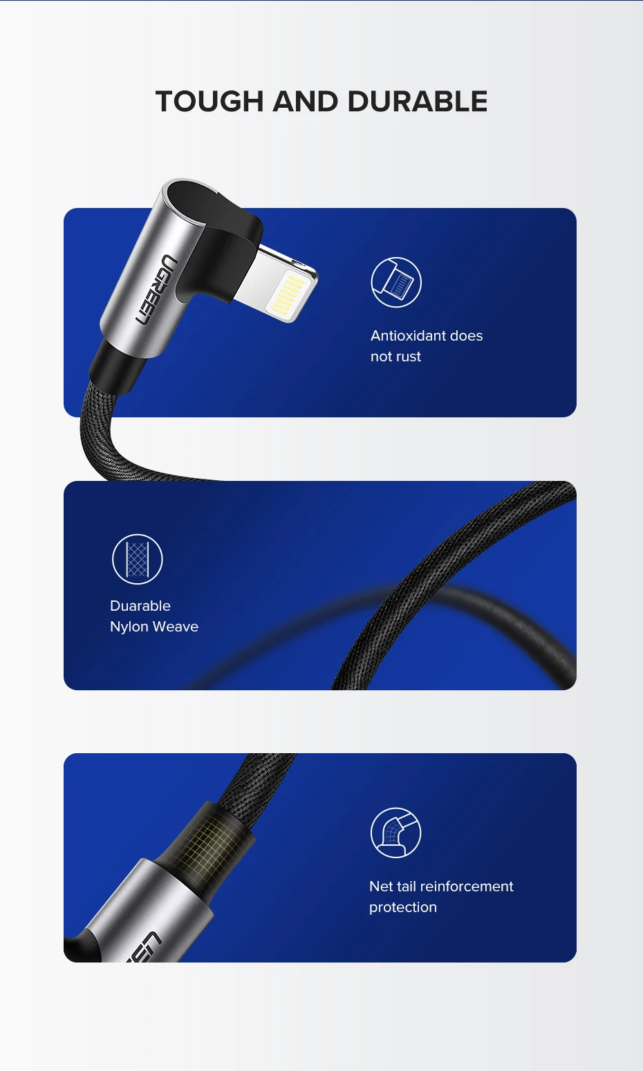 Ugreen USB кабель для передачи данных для iPhone 11 Pro X Xs 2.4A Lightning Быстрый зарядный кабель для передачи данных для iPhone 8, 7, 6, 6S 5S мобильного телефона Зарядное устройство кабель