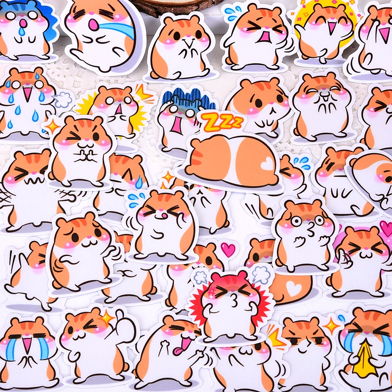 

40pcs Exquisite Cute Little Hamster Sticker 2 Self-made Scrapbooking Decorative Sticker decoration /waterproof paper stickers