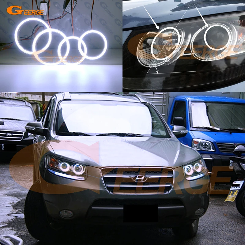 Для hyundai Santa Fe 2007 2008 2009 2010 2011 2012 отличное Ультра яркое освещение COB led angel eyes kit halo кольца