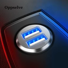 Oppselve автомобильное зарядное устройство, мини двойное USB Автомобильное зарядное устройство, автомобильное зарядное устройство USB для телефона, 2 порта, быстрое автомобильное зарядное устройство для iPhone X 11 samsung