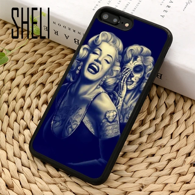 Шели Мэрилин Монро Сахар Череп чехол для телефона iPhone 4 5 6 6s 7 8 plus 11 pro X XR XS max Samsung S6 S7