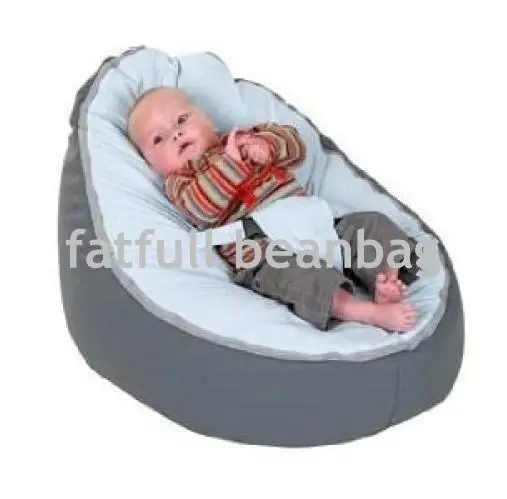 Только Чехол без наполнителя-серый с синим ремешком на плечо детский стул-мешок