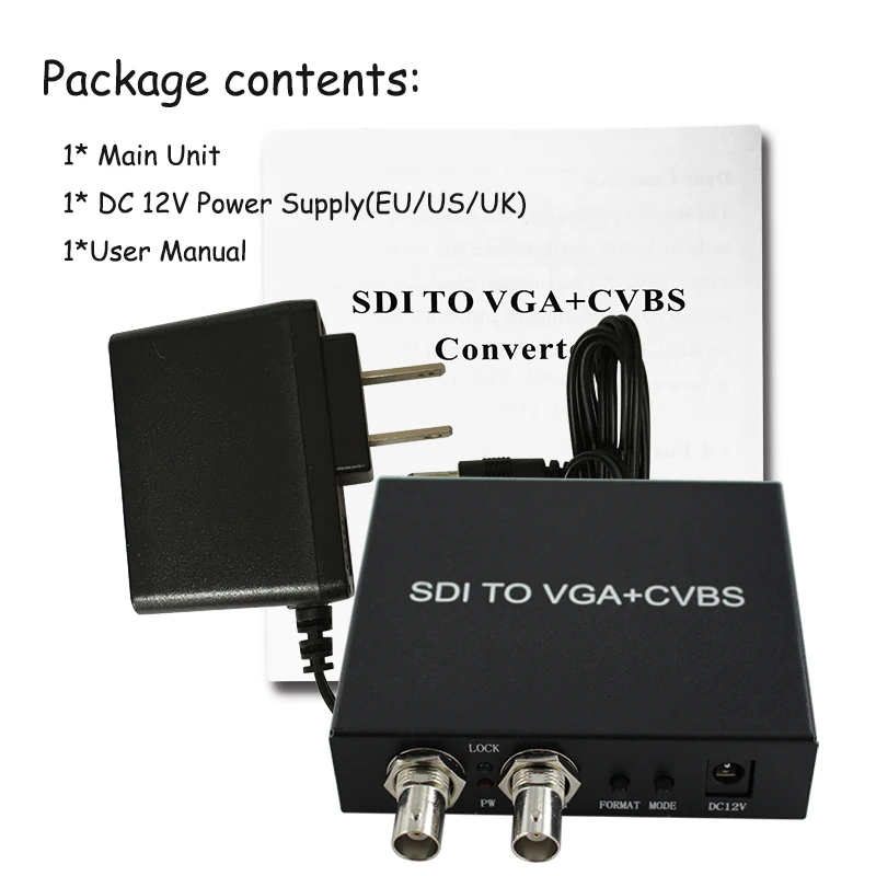 SDI в VGA RCA видео конвертер трансляции аудио SD/HD/3G & CVBS Синхронизация Выход 1080P для