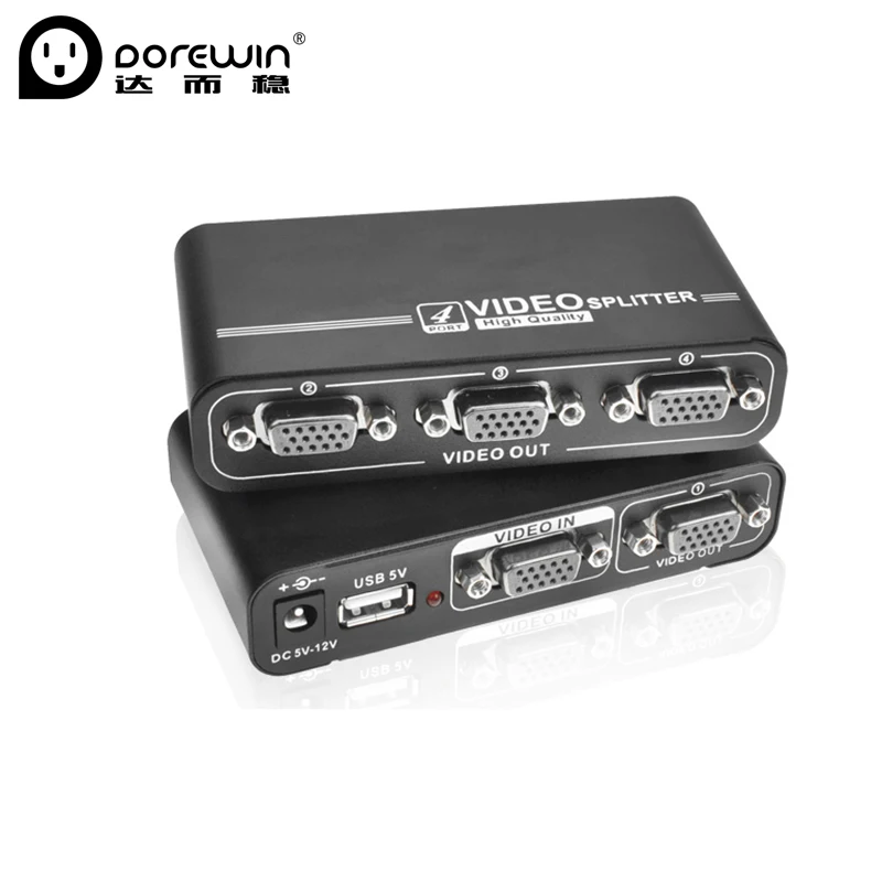 Dorewin 4 Порты и разъёмы VGA kvm-переключатель Video Splitter конвертер 1 Вход Box адаптер