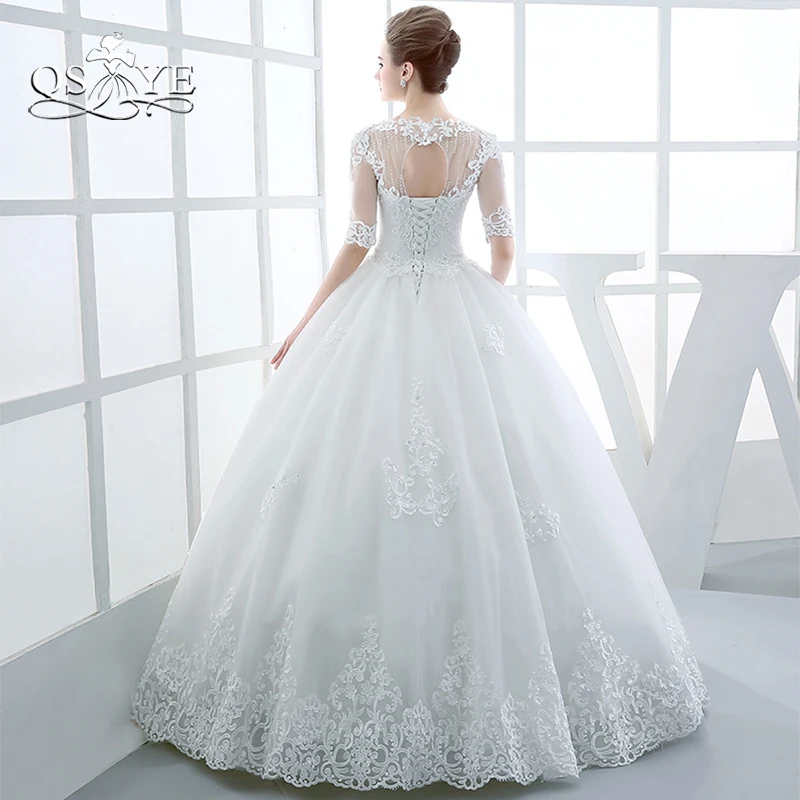 Vestidos бальное платье свадебные платья 2018 элегантное Прозрачное с вырезом