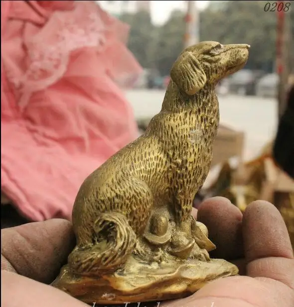 Китайская народная фэншуй латунная статуя зодиака собаки | Дом и сад