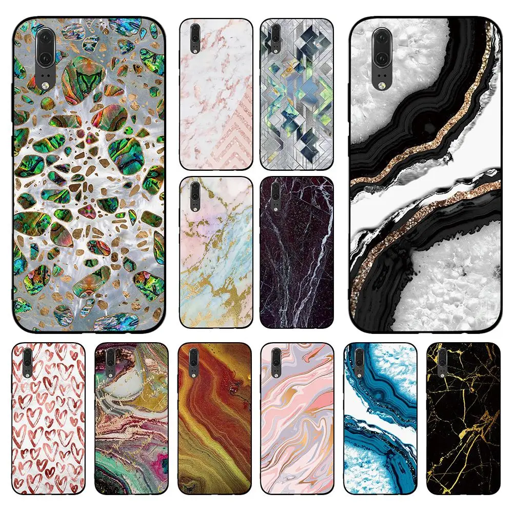 Glitter Marble soft phone For huawei Honor 6A 7A 3GB Pro 7X 8X 8C 10 Lite Note Back Cover | Мобильные телефоны и