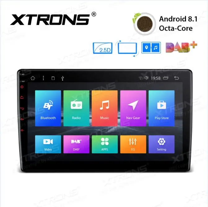 2 Din-TM100L XTRONS 1 2 Din Универсальный 10," Android 8,1 радио 32 Гб Поворотная Лицевая панель 2.5D изогнутый экран автомобильный стерео плеер gps OBD без DVD - Цвет: 2 Din-TM100L