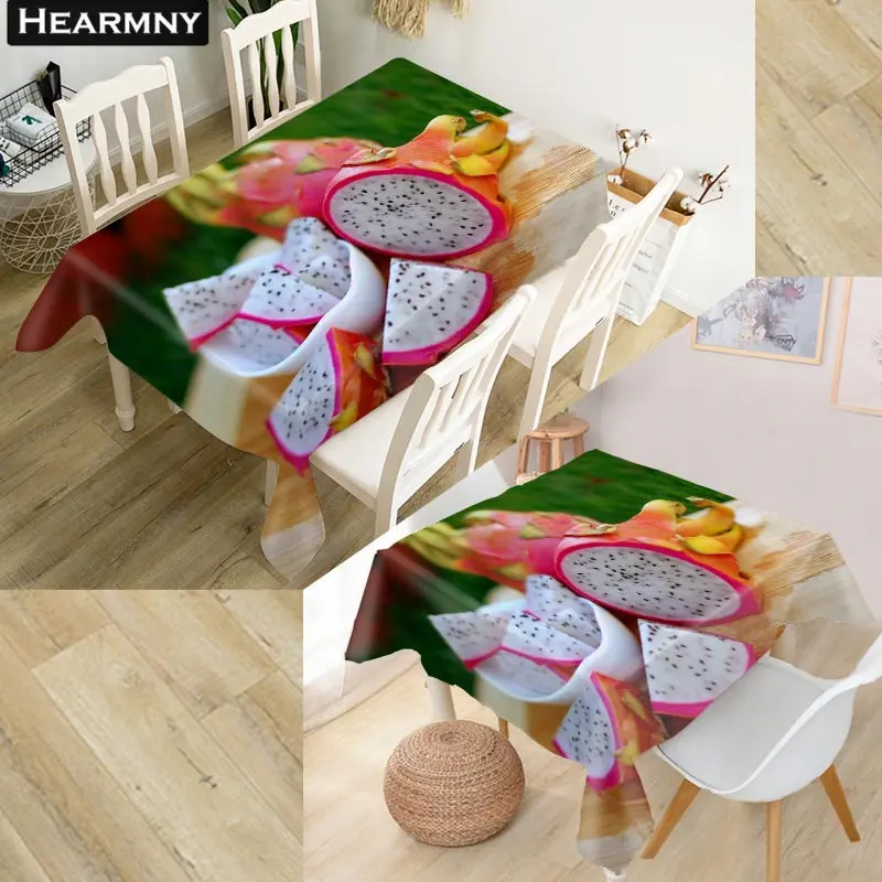 HEARMNY 3D скатерть из ткани Оксфорд с изображением дракона и фруктов