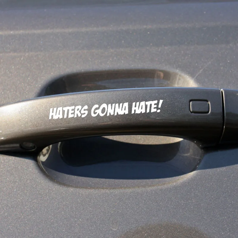 YJZT 12 6 х1 4 см Виниловая наклейка с надписью HATERS HATE цвет черный/серебристый |