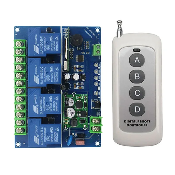 DC12V 24V 36V 48V 4CH 30A RF Беспроводная система дистанционного управления передатчик +
