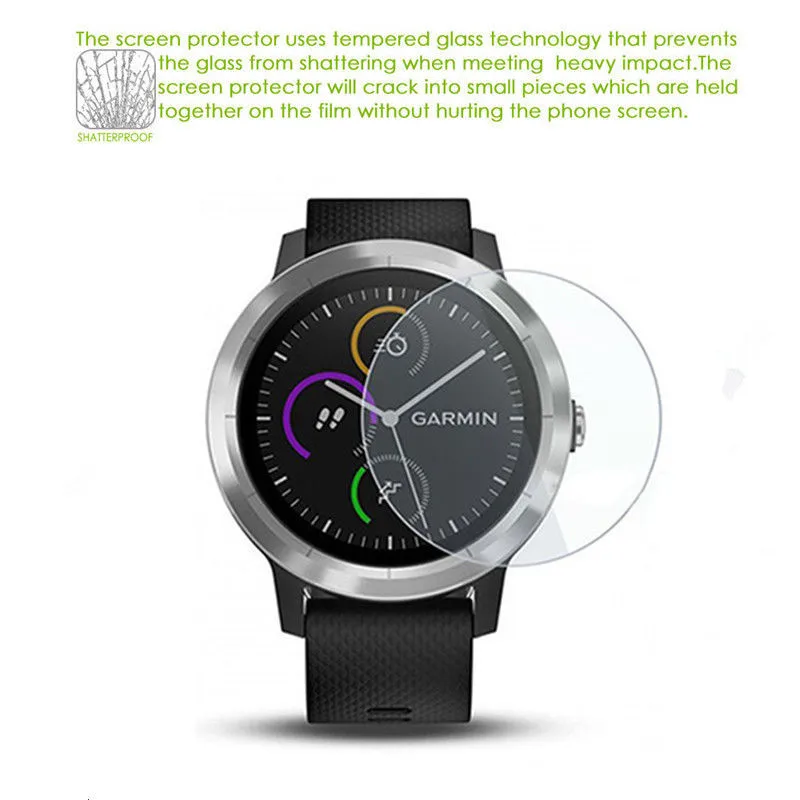 HOPCHAM Защита экрана для Garmin Vivomove HR Спорт Музыка Часы закаленное стекло 2.5D & 9H