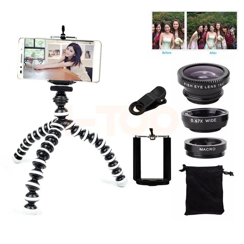 2017 Объективы для телефонов комплект Широкий формат Макро Рыбий глаз линзы клипы