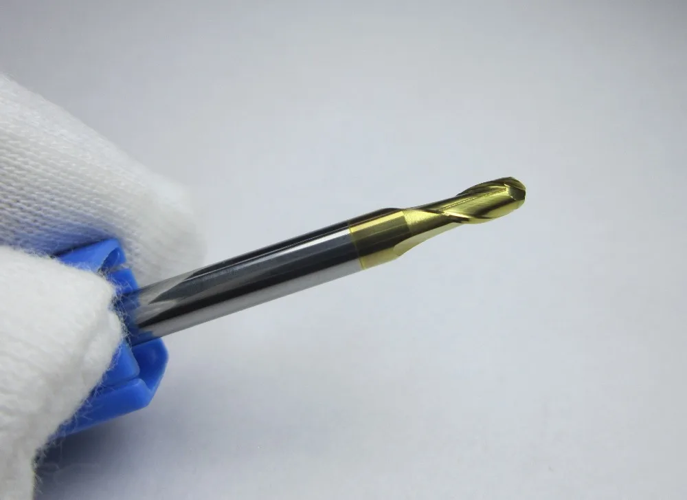 Бесплатная доставка Ø 3 мм HRC58 R1.5 концевые фрезы из карбида вольфрама сферические