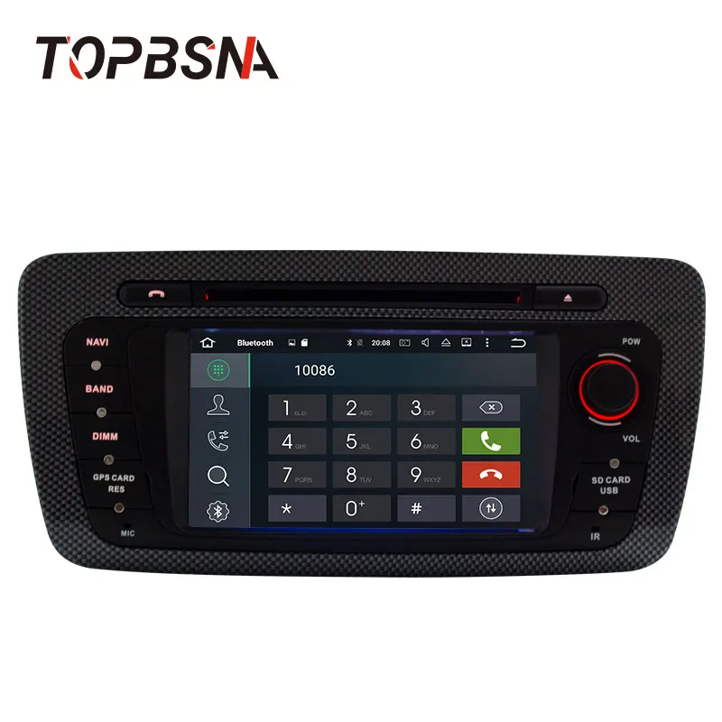 TOPBSNA 2 Din Android 6 0 Автомобильный DVD мультимедийный плеер для Seat Ibiza 2009 2013 GPS навигация