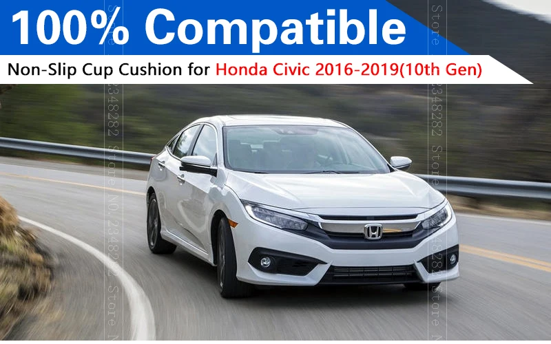 for Honda Civic 2016 - 2018 Anti-Slip Rubber Cup Cushion Door Mat 17pcs 2017 FC1 FC2 FK7 Type R Accessories Car Styling Sticker |